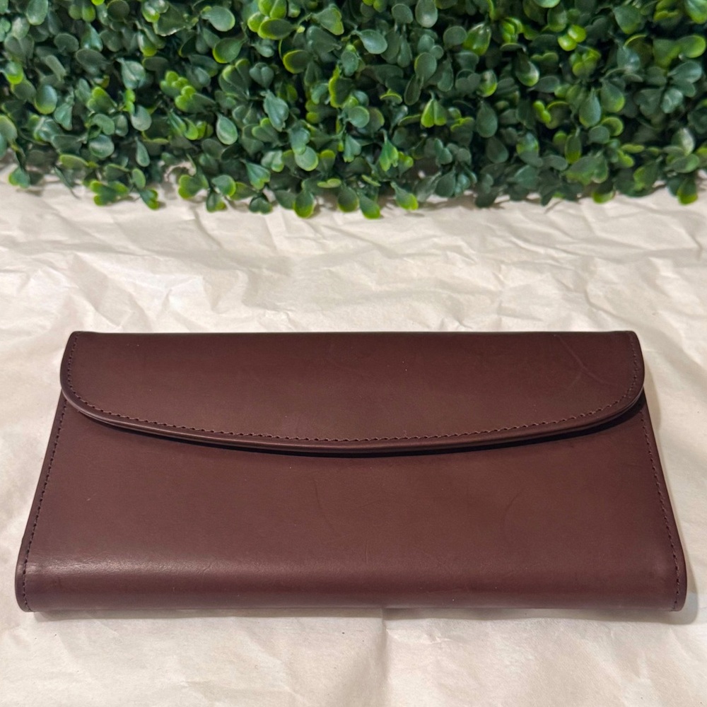 COACH Brown Water Buffalo Leather Envelope Wallet & Checkbook Combo UNUSED 90s